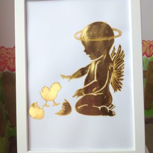 Златна картина Бебе Ангелче